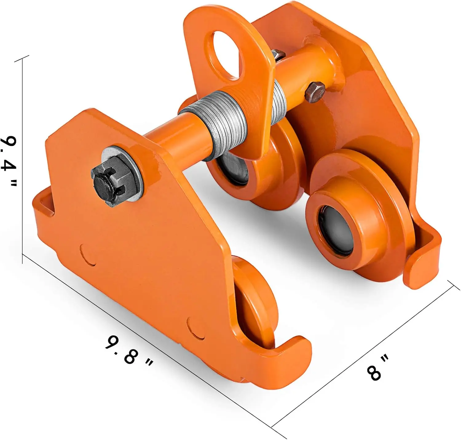 2 Ton Heavy Duty Manual Capacity Plain 4000LBS Push Track Roller Trolley Crane Lift Dual Wheels Garage Hoist,2T(Manual Trolley)