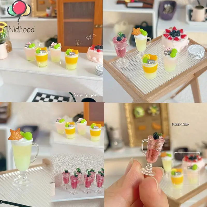 

Миниатюрные аксессуары для кукольного домика, 1 шт., украшение в стиле интернет-знаменитостей, летний миниатюрный, для фруктов, чая, напитков, коктейлей, модель I333