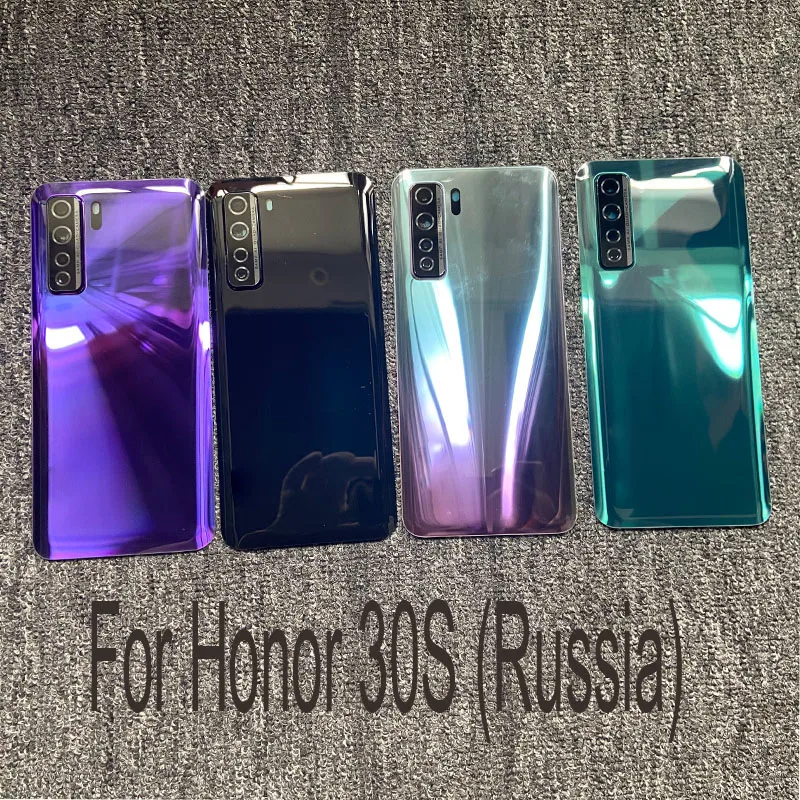 

For Huawei Honor 30S Back Battery Cover Housing Glass Rear Door Case With Camera Lens Adhesive Replacement (Russian Model )