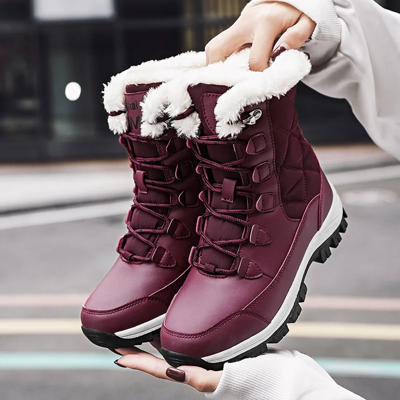 Women's Waterproof Winter Ankle Boots with Thick Fur and Non-Slip Sole 8 S1650f8ca5998498d8f0c8da442b7fdb2C Women's Waterproof Winter Ankle Boots with Thick Fur and Non-Slip Sole