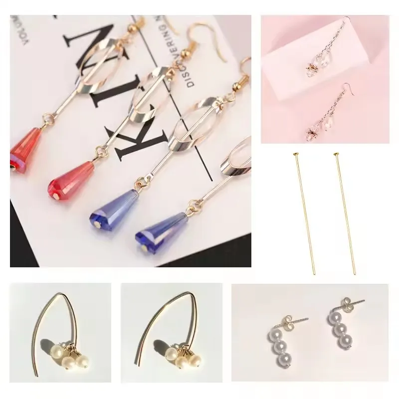Stainless Steel Flat Head Pins 20/25/30/40/50mm Earrings Findings Needles For Jewelry Making Findings Accessories DIY Supplies