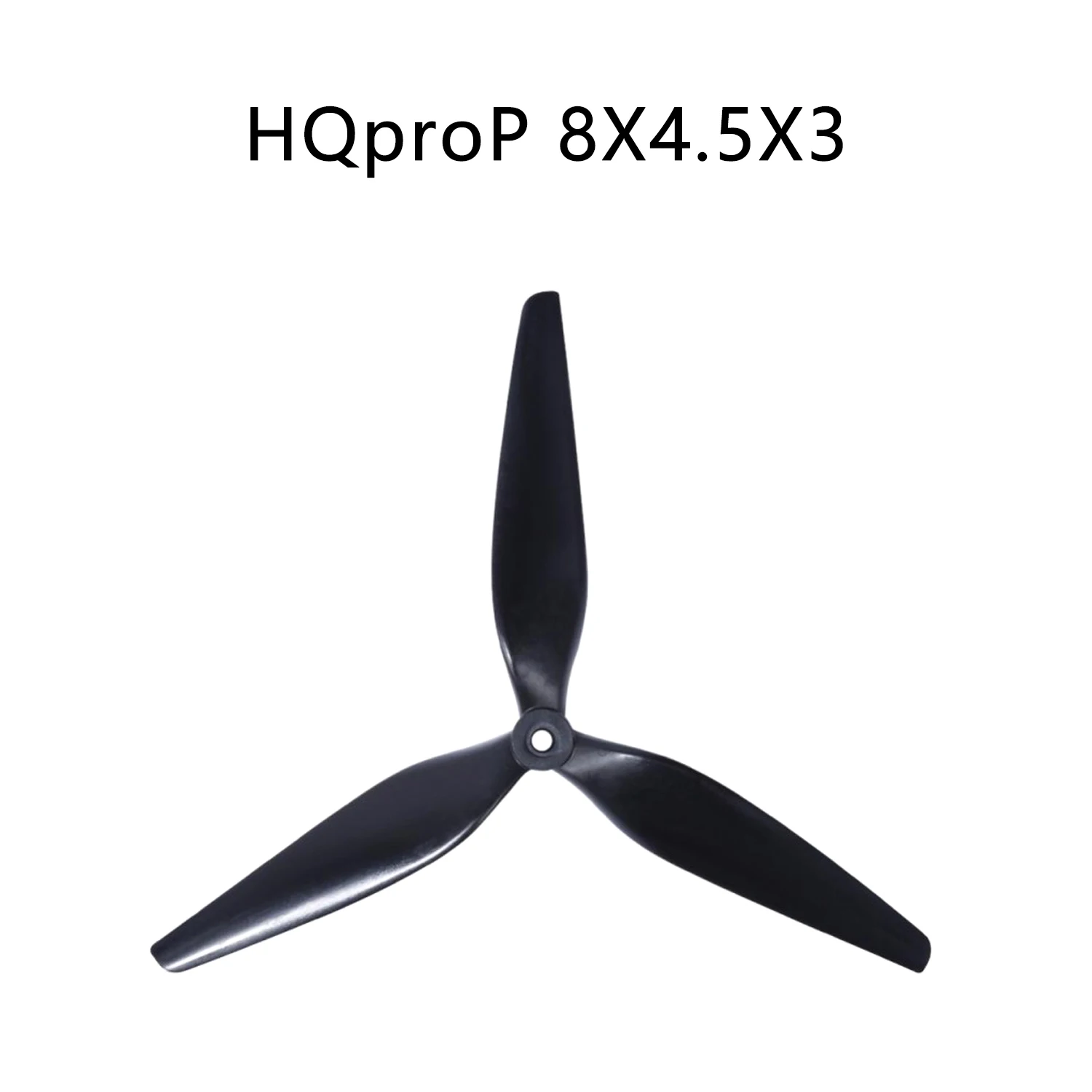 Hélice HQProp 8x4.5x3 3 pales de profil avec le moyeu central