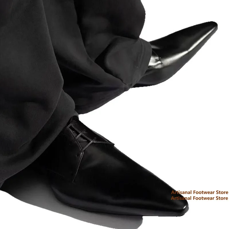 Sharp Pointy Toe Derby Lace Up Formal New In Stylish Business Casual Leather Trendy Men's Shoes_vogvips.com