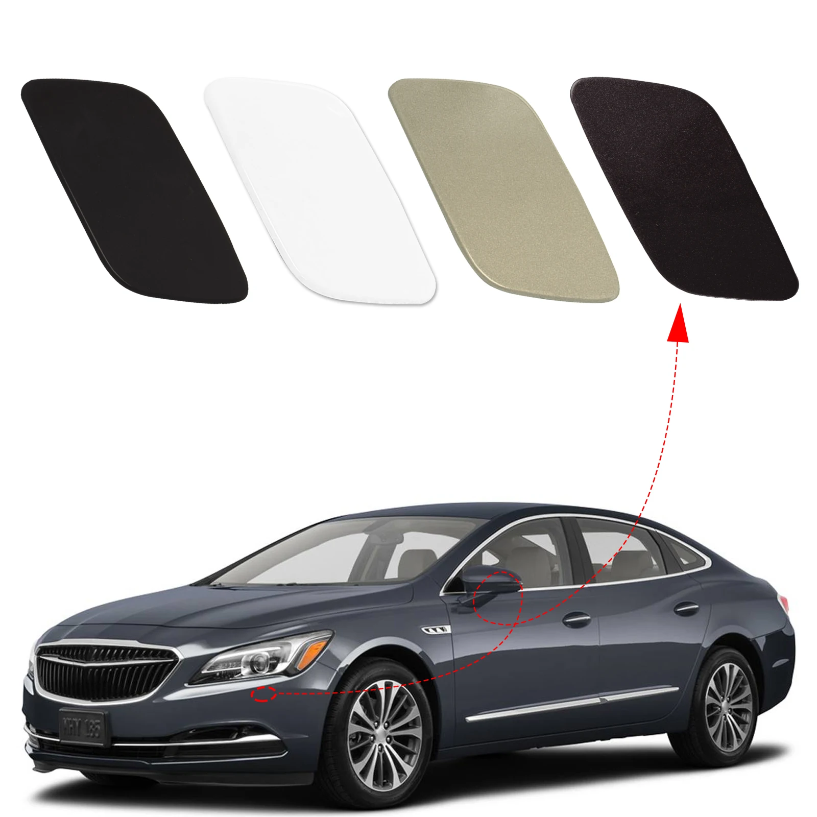 Front Bumper Headlight Washer Cover Headlamp Jet Spray Nozzle Cap For