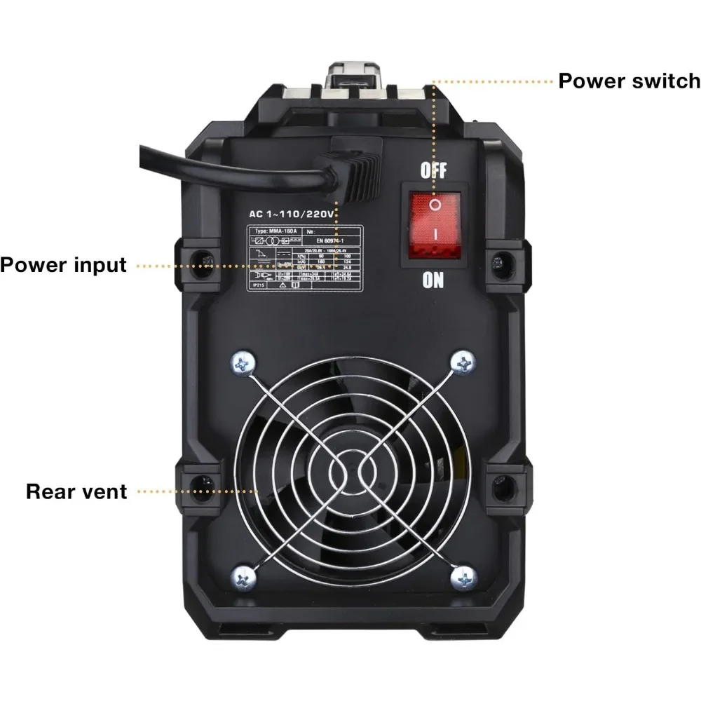110/220V MMA Welder,160A ARC Welder Machine IGBT Digital Display LCD Hot Start Welder with Electrode Holder,Work Clamp