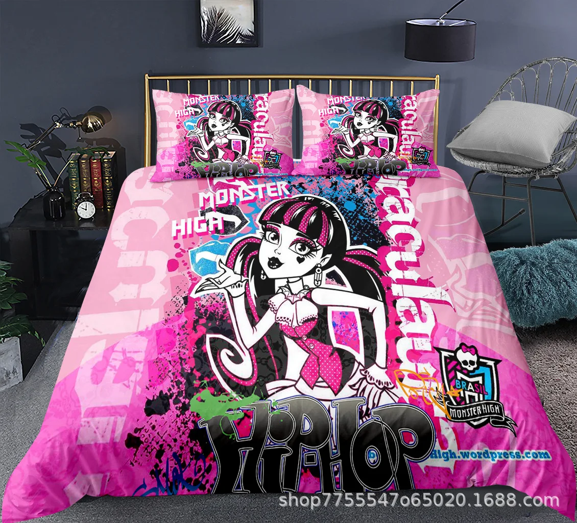 Monster High Bedding Set Single Twin Full Queen King Size Anime Bed Set Aldult Kid Bedroom Duvetcover Sets 3D Print 015 5
