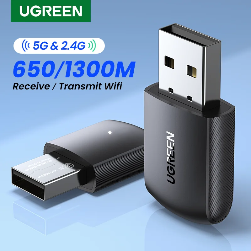 UGREEN adaptador Wifi AC650/AC1300, 5G y 2,4G, WiFi USB para PC, ordenador escritorio, Windows, antena WiFi, Dongle, tarjeta de Ethernet USB|Tarjetas de - AliExpress