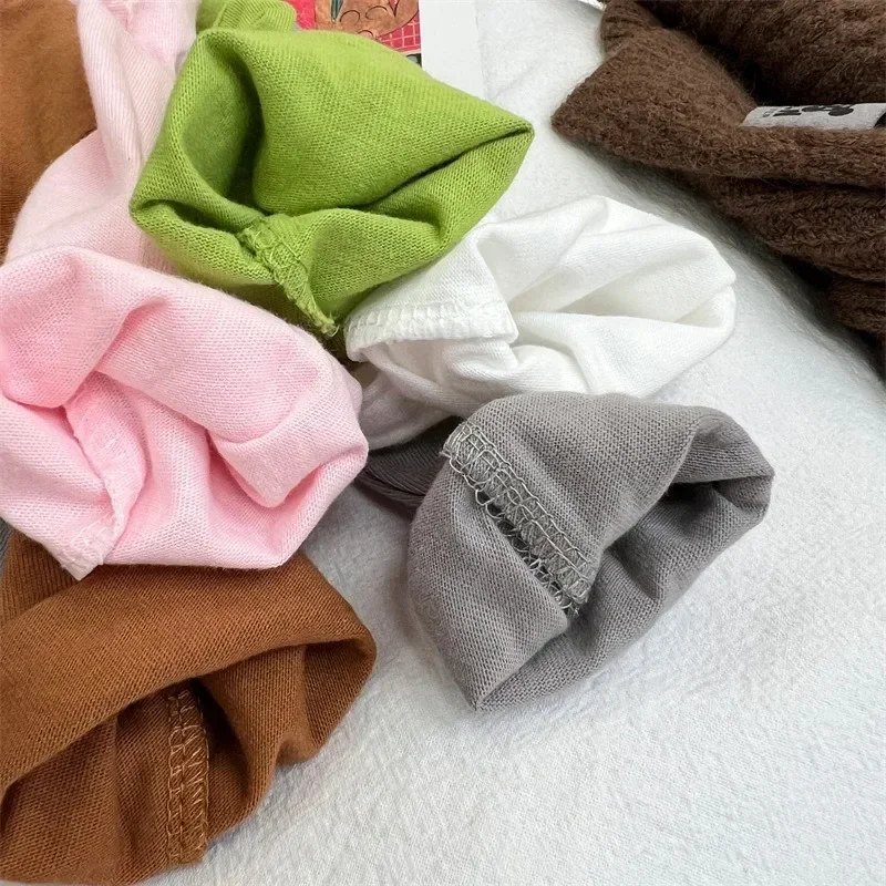 INS Baby girls Basic Tee Long Sleeve T-shirts Pure Cotton child Girl Tops Kids T-shirt Cotton Spring Tee Shirts  Boy Clothes