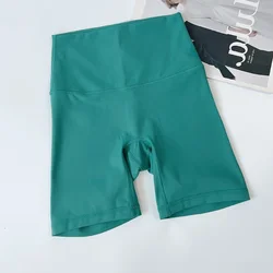 Women's High - Waist Quick - Dry Fitness Shorts - M (Bluish Green)