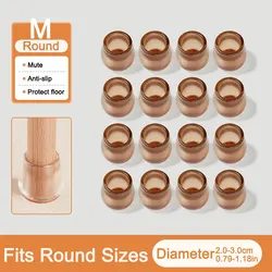 Silicone Felt Furniture Sliders - Scratch - Proof, Noise - Free Chair Leg Floor Protectors (4/24 Pack) - 4PCS (Round - M)