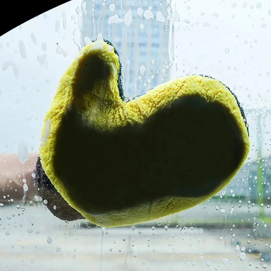 Double-Sided Car Wash Gloves, Scratch-Free Soft Chenille Microfiber Mitts for Auto Detailing, Cleaning&Drying Car Body, Windown)