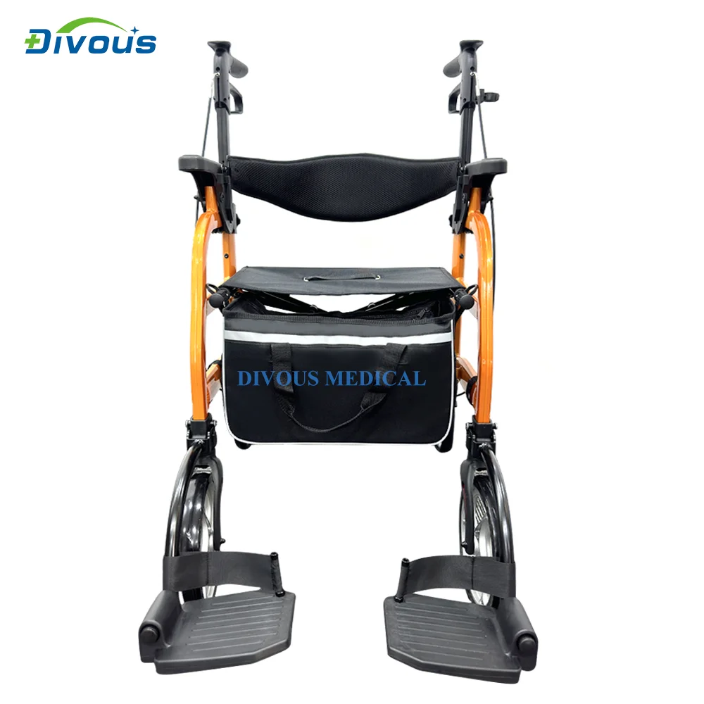 Aluminum Alloy Ultra light Disability Walking Aids Folding Walker Adult Rollator for Elderly 6