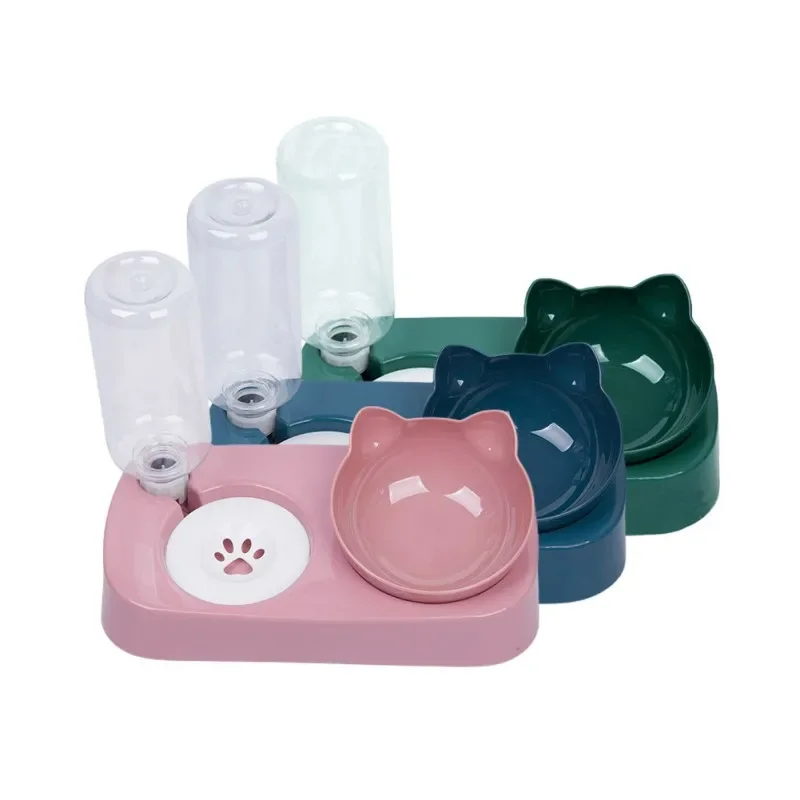 Double Pet Food and Water Bowl Set