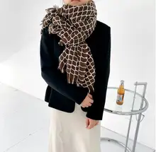 

2022 Winter Cotton Lady Big Shawl Imitation Cashmere Scarf Autumn And Winter Thickening Warm Scarf