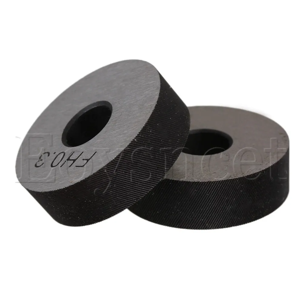 2pcs Silver Anti Slip 0.3mm Pitch Diagonal Coarse Knurl Wheel Knurling Roller