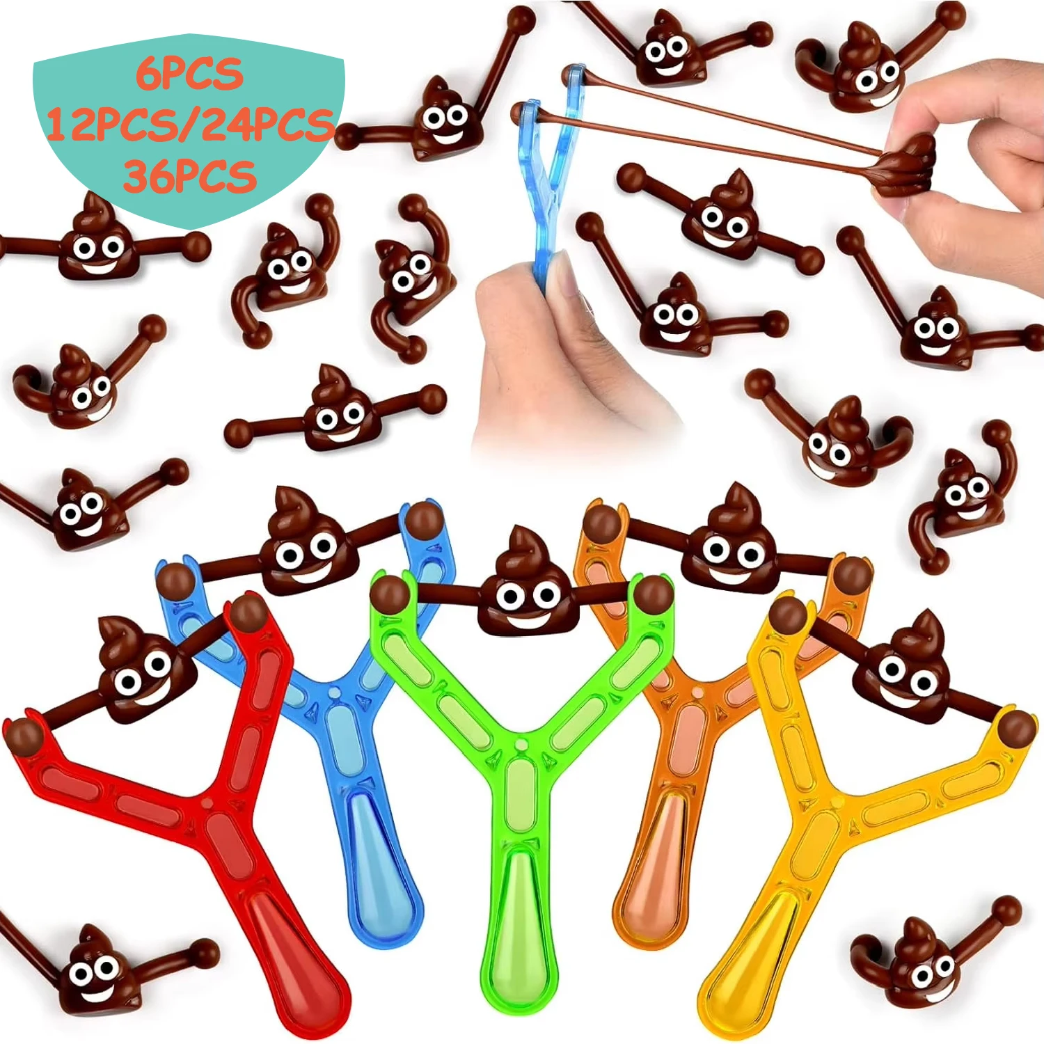 6/36set Fun Colorful Shooting Fake Poop Toys for Kids Birthday Party Favor Bag Pi&ntilde;ata Filler