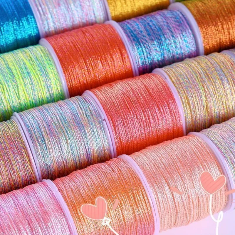 1PCS 60mand 컬러 실 DIY 수제 나일론 로프 목걸이 팔찌 엮기용 로프 자수 바늘 비즈 쥬얼리 엮기용 로프