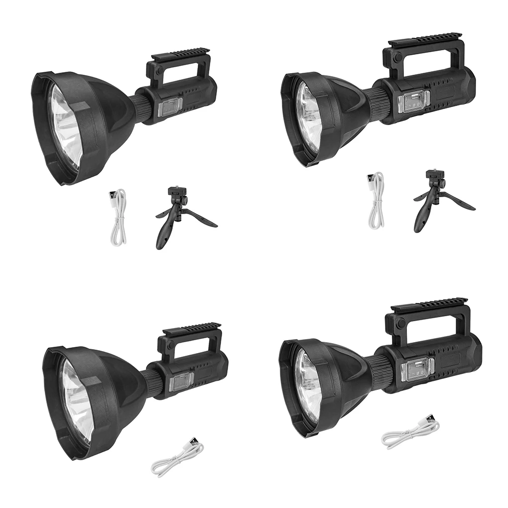 LED Searchlight Hand Type Searching Rechargeable Digital Display Flashlight 8000mAh Lithium Battery Spotlight Small