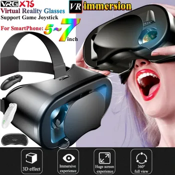 X7S occhiali per realtà virtuale IMAX HD schermo enorme occhiali 3D Google scatola di cartone casco VR per telefono da 5-7 ", Joystick di gioco di supporto