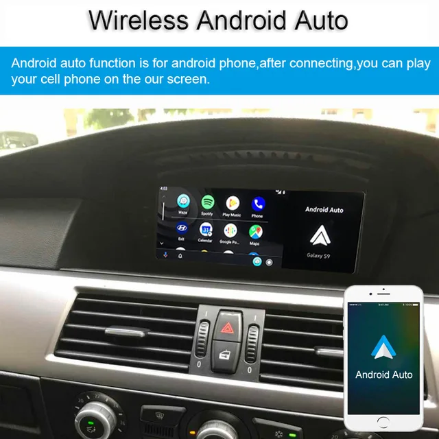 Bonroad Wireless Apple CarPlay Android Auto Car Multimedia For BMW 5/3 Series E60/E61/E62/E63 E90/E91/E92/E93 CCC/CIC Head Unit 6