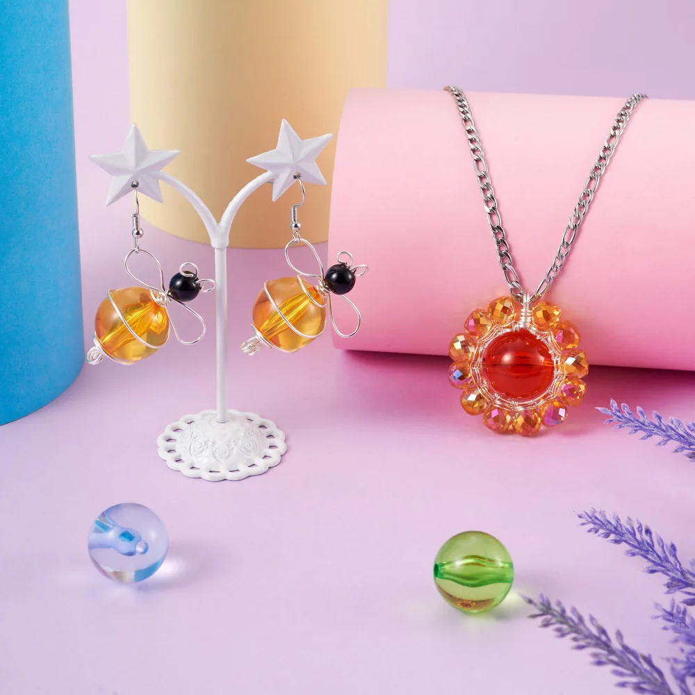 90Pcs 20x19mm Transparent Acrylic Beads Round Loose Spacer Beads For Jewelry Making DIY Bracelets Earrings Accessories