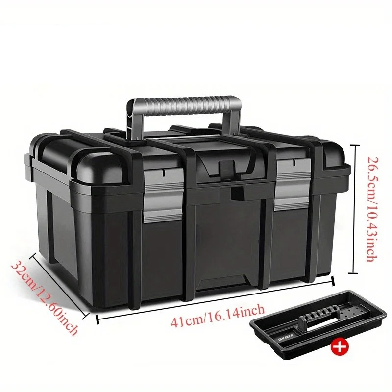 Poignée ergonomique et joints d'étanchéité de la boîte à outils rigide étanche portable, grand rangement matériel sécurisé.