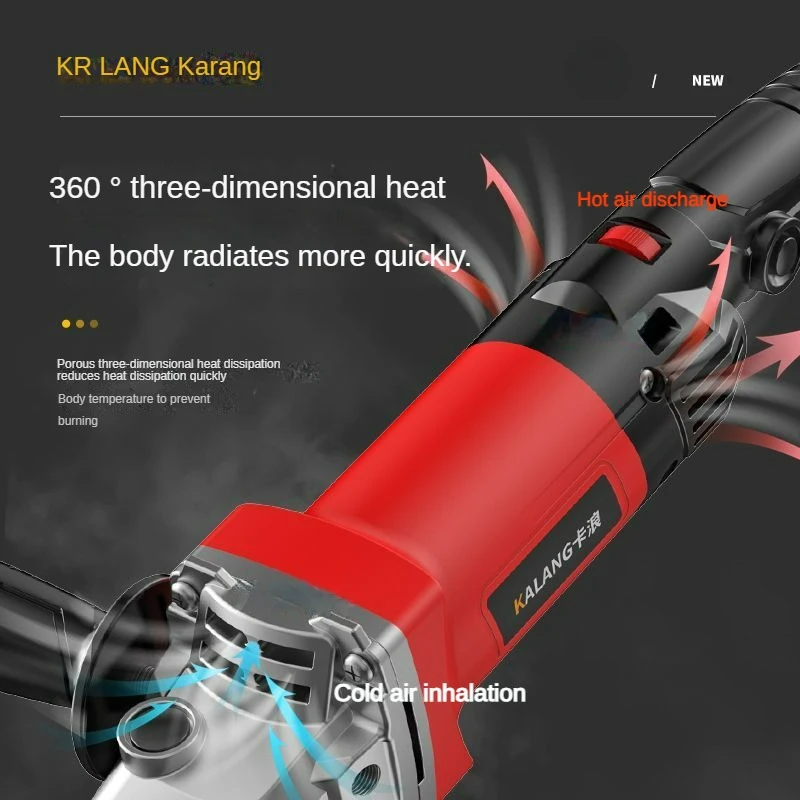 220V Electric Angle Grinder 100MM Real 6 Gears 3000-10000 RPM Tool Less Guard for Cutting Grinding Polishing Metal Power Tools