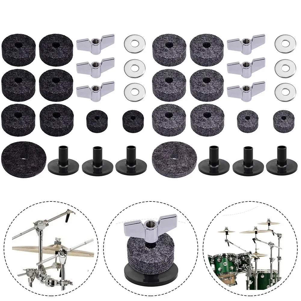 12-Pack Drum Cymbal Sleeves - Plastic Replacement Sleeves For Cymbal Stands, 3 Sizes, Blue