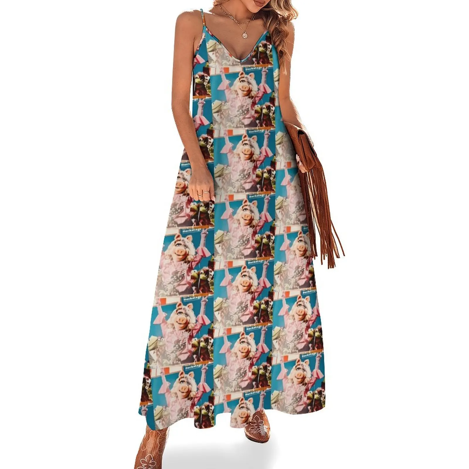 

Miss Piggy for President! Sleeveless Dress Evening dresses summer dresses ladies 2024