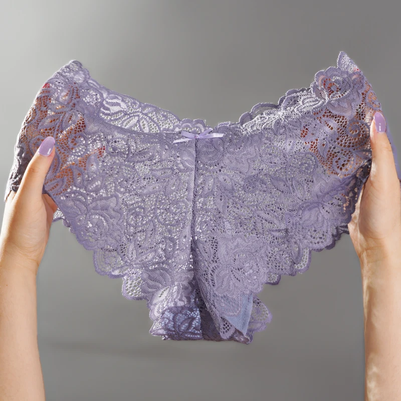 Women's Sexy Briefs Floral Lace Panties Low Waist Soft Lingerie Comfortable Female Underwear Girls Intimates Panties