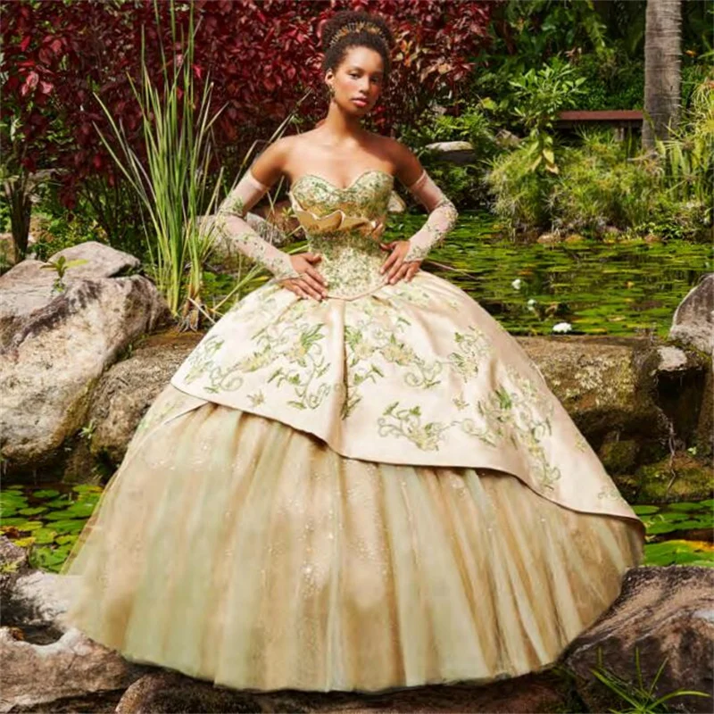 Champagne Quinceanera Dresses Ball Gown 