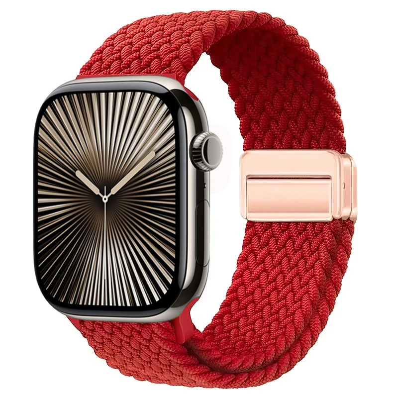 Nylon Braided Magnetic Loop Strap with Metal Accents