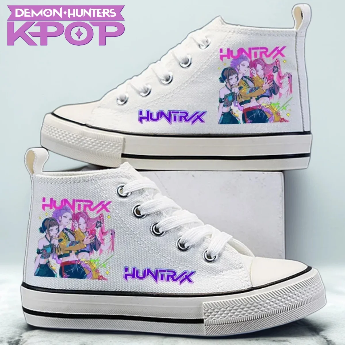 Kpop Demon Hunter Shoes New Kids High-top basket Shoes Anime Demon Hunter Rumi Tennis Shoes Children Casual Sneakers Size 26-40