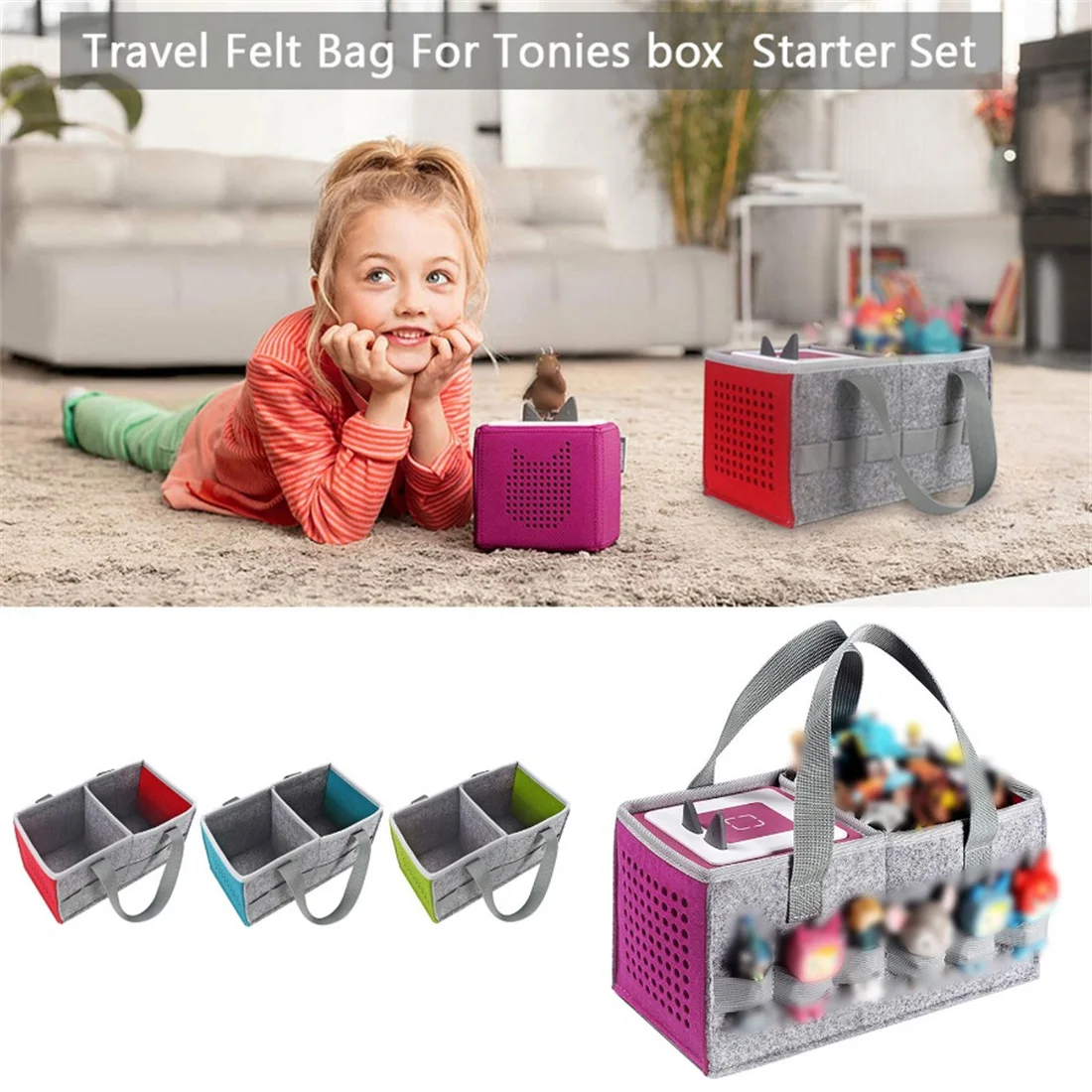 Portable Kids' Toniebox Hard Travel Case with Handle