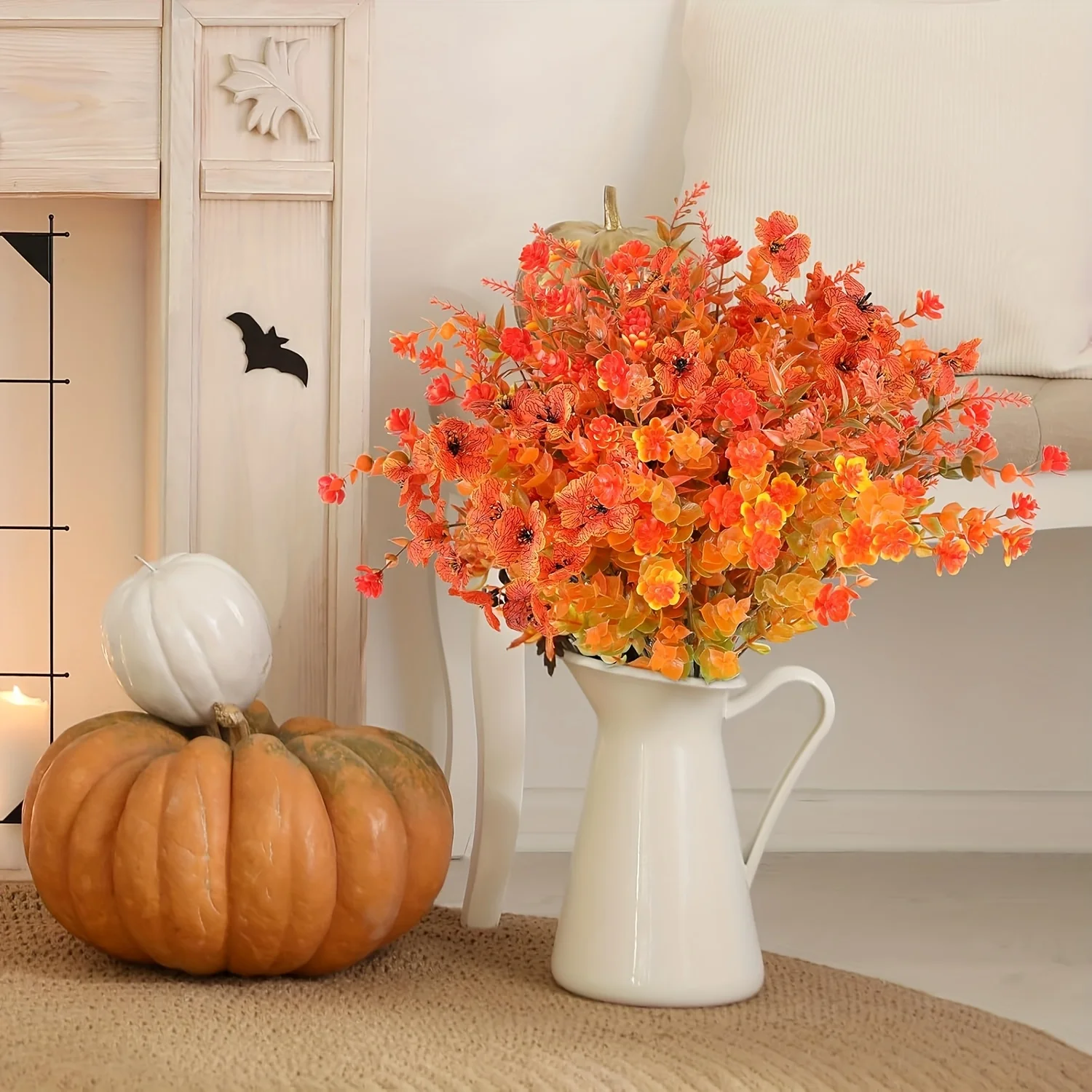 20PCS UV-Resistant Artificial Fall Flowers Outdoor/Indoor 4
