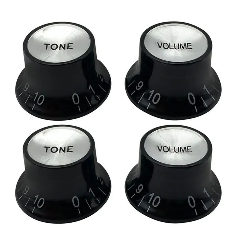 4pcs Guitar Top Hat Speed Control Knobs 2 Volumes 2 Tones
