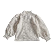 

Girls Blouses Winter Kids Thickening Warm Lace Bottoming Shirt Girls Long Sleeve Turtleneck Tops Baby Pullover Princess Clothes