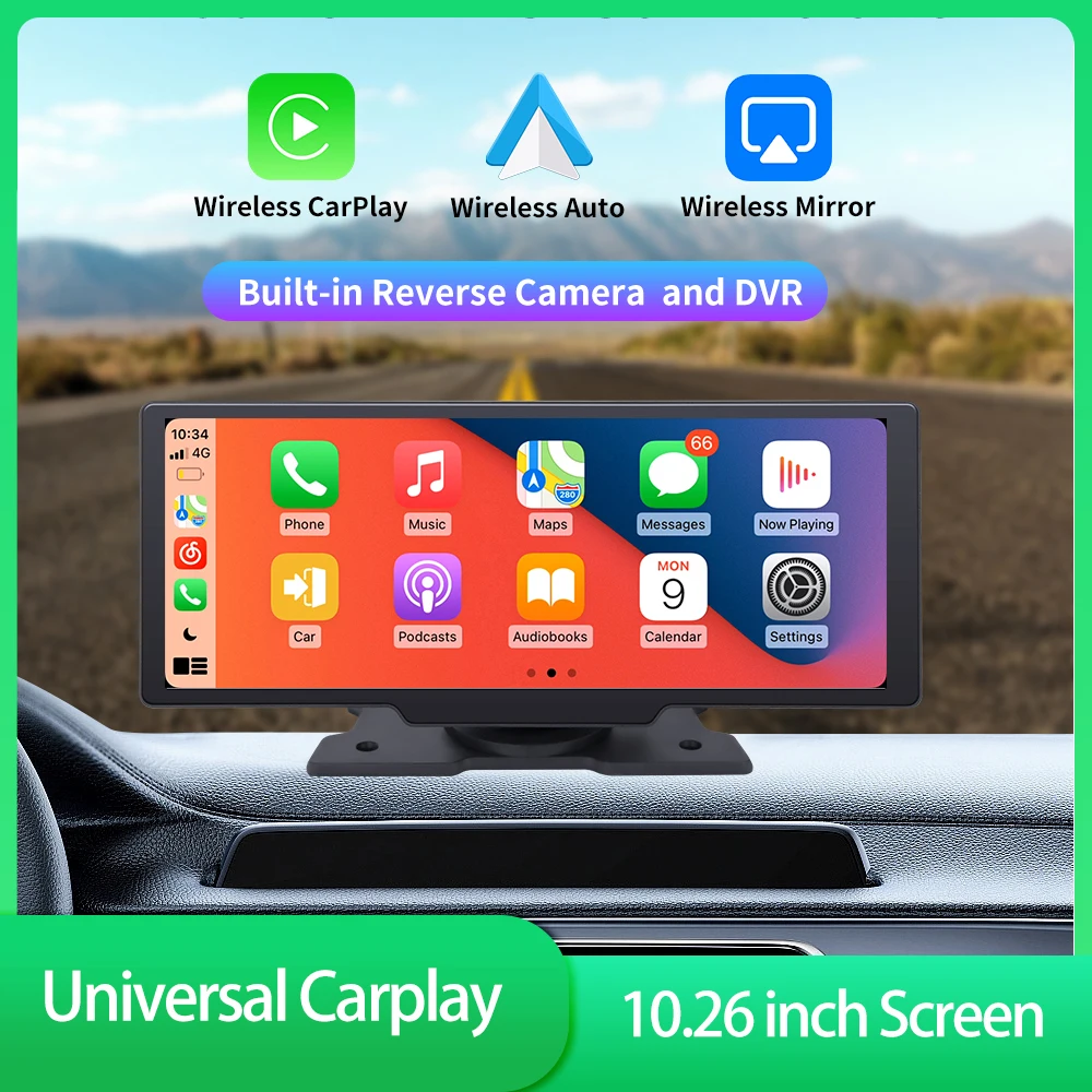 1026DashCamRearviewCameraWifiCarplayAndroidAutoSmartPlayer