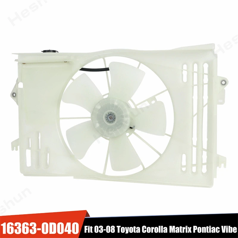 

Radiator Engine Cooling Fan Assembly For Toyota Corolla Matrix Vibe 1.8L 2003 2004 2005 - 2008 16361OD090 163610D090 16361-0D100