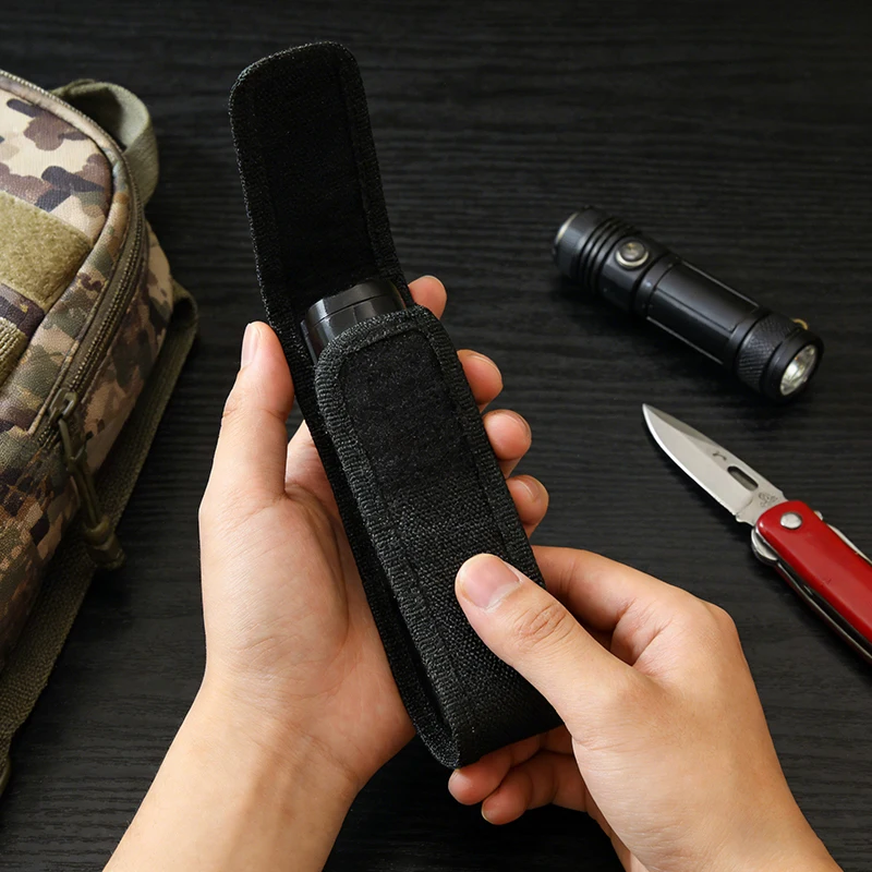 Flashlight Pouch Tactical LED Flashlight Holster Bag Torch Storage Cover Case Multitool Holder Pocket Camping Hunting Equipment
