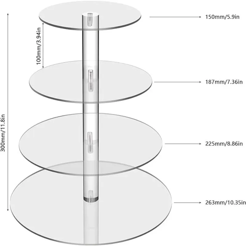 Acrylic Cake Stand Cupcake Holder Cake Display Shelf Removable 3/4/5/6 Tier Wedding Birthday Party Decoration Stand