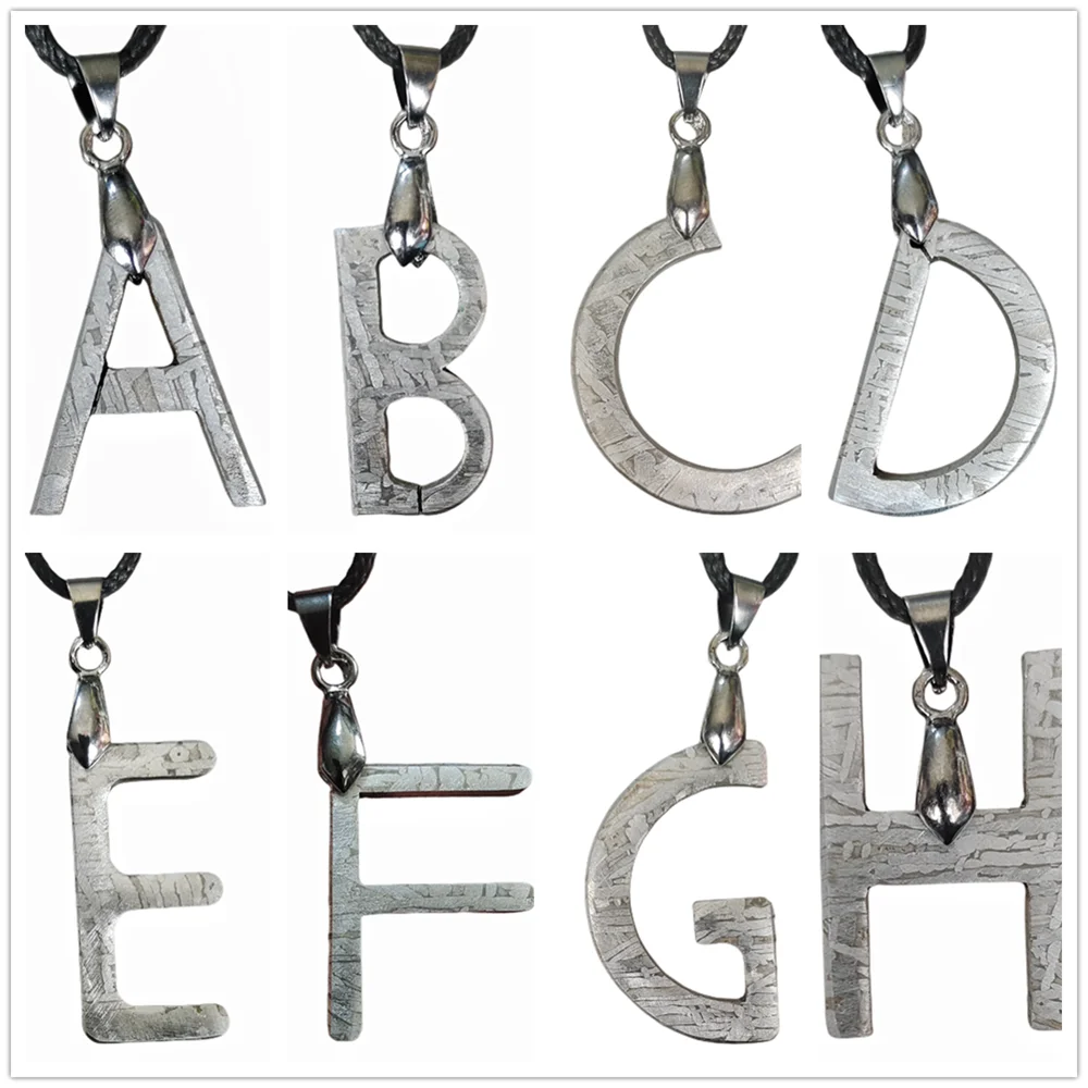 

Iron Meteorite Letter Pendant Muonionalusta Iron Meteorite Necklace Natural Meteorite Material Jewelry