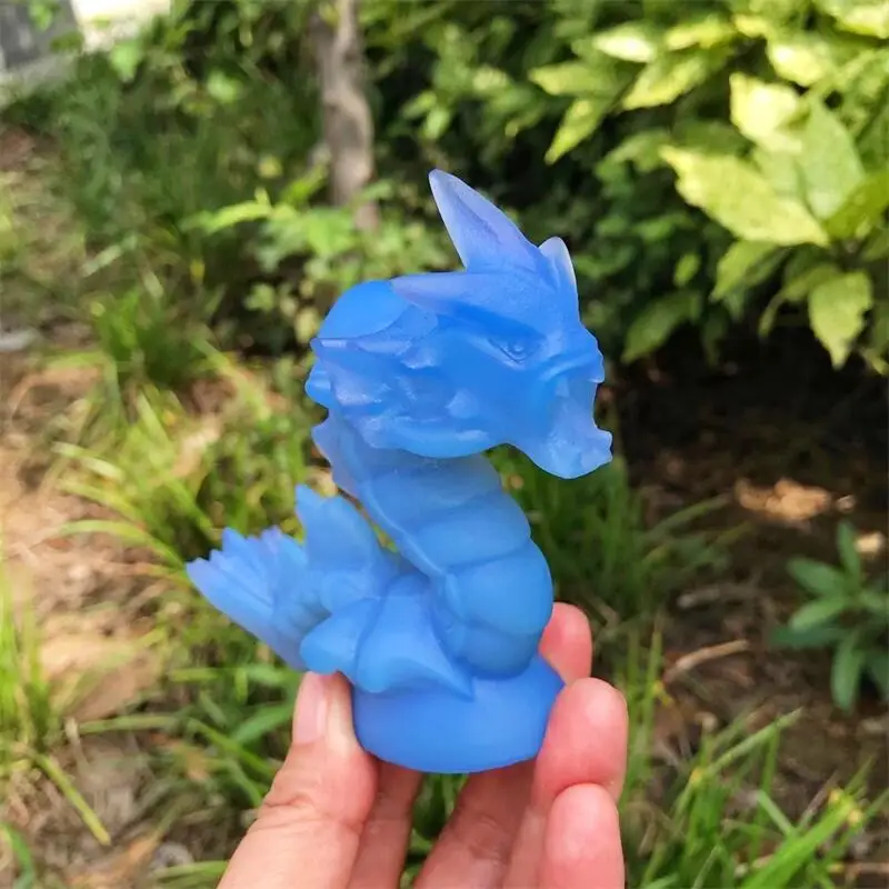 

9cm High Quality Blue Opalite Cartoon Crystal Carving Healing Lucky Stone Children Birthday Present Home Decoration 1pcs