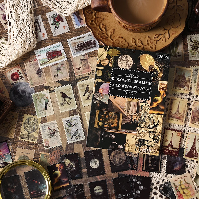 Stickers scrapbooking supplies 20 pcs Collection old items Series Stickers aesthetic Stick Labels Decorative Scrapbooking material hand made Diy Supplies