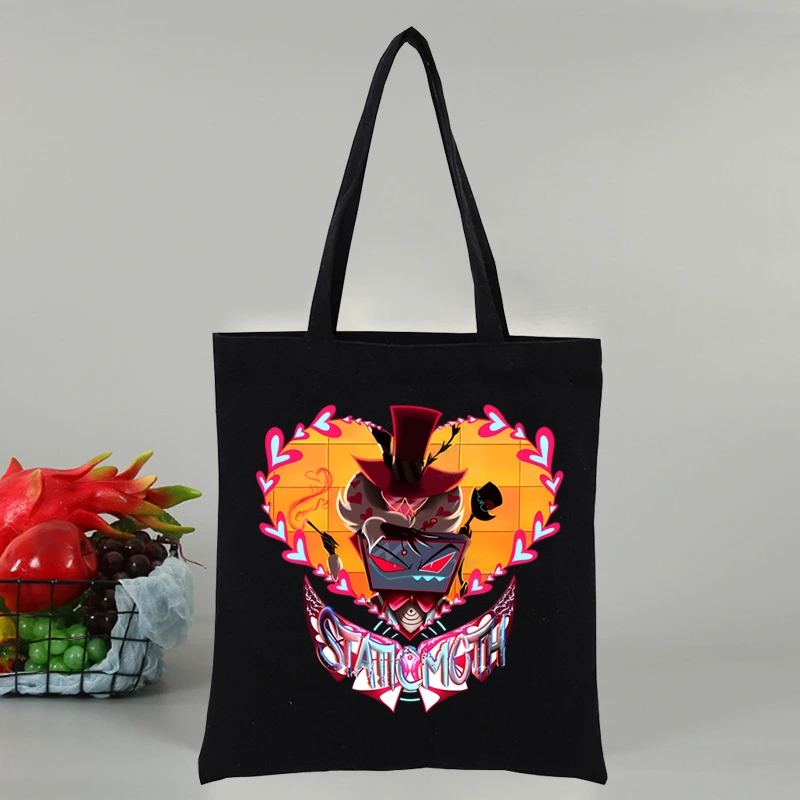 Hazbin Hotels Alastor Women Shoulder Bag Canvas Shopping Bags Female Handbags Reusable Tote Bag Best Gifts