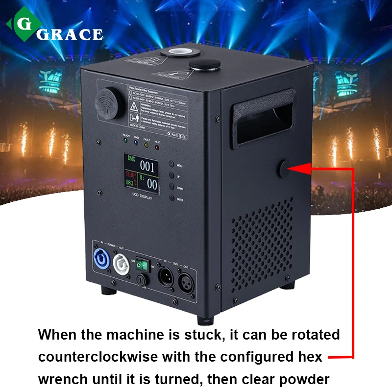 Igracelite 600w 무선 리모컨 스마트 DMX 제어 콜드 스파크 머신 웨딩 콜드 불꽃놀이 머신 파티 디스코 쇼용