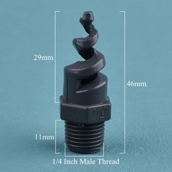 UPVC Dark Gray Spiral Nozzle - Corrosion Resistant Industrial Spray Head - 10Pcs (UPVC Gray 1I4 Inch)