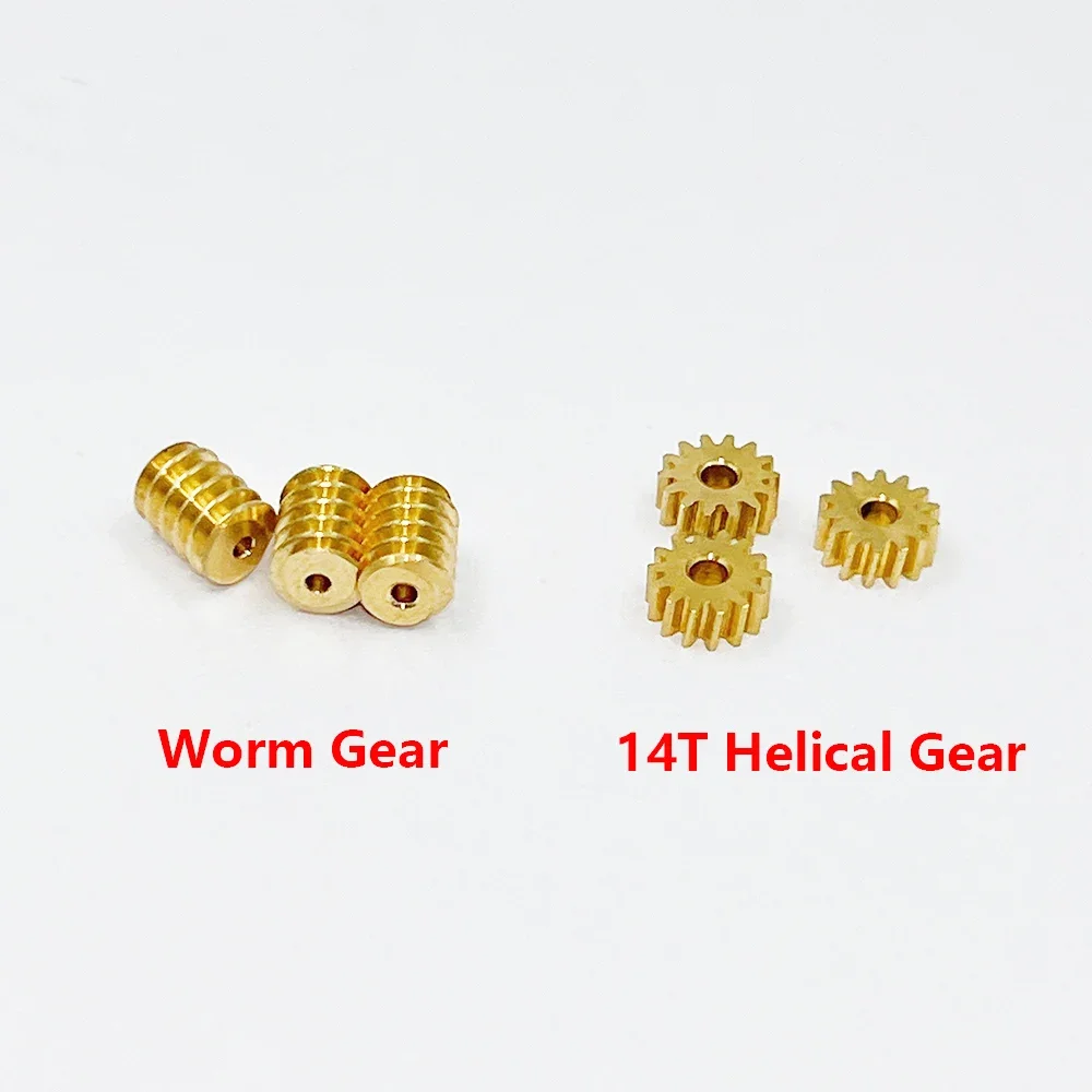 1pc 0.3 Modulus Copper Worm Gear / 14T Teeth Brass Helical Gear Copper Transimission Gear