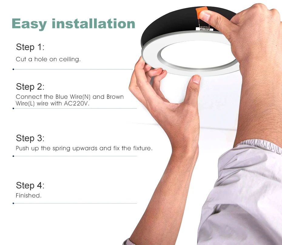 Round Led Downlight SMD 2835 LED Recessed Downlight 3W 5W 7W 9W 12W Driverless AC220V Ceiling Spot Light Indoor Lighting led downlight,led spotlight,led ceiling light