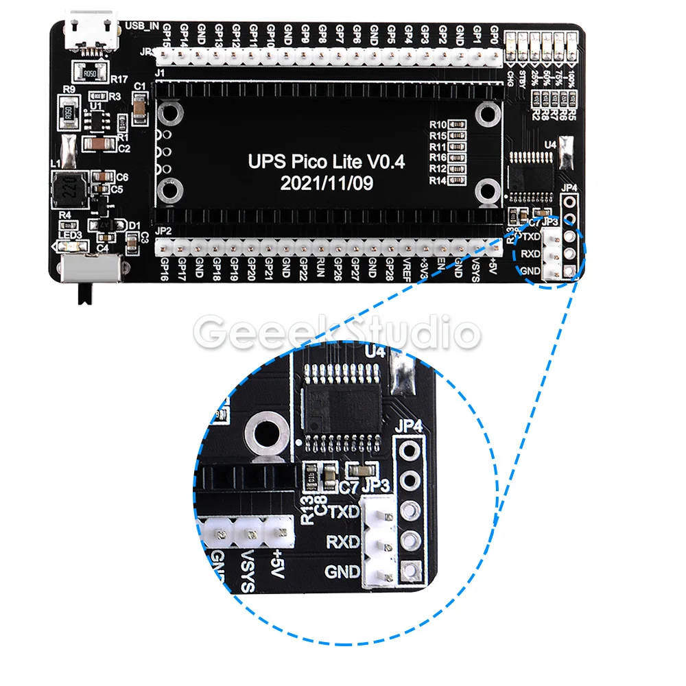 Ups para Raspberry pi Pico Pico w Led Indicadores Fonte de Alimentação Portátil - Imagem 2